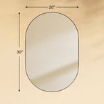 TEHOME Cristos Oil Rubbed Bronze 20x30 Mid-century Pill Wall Mirrors Front View Size