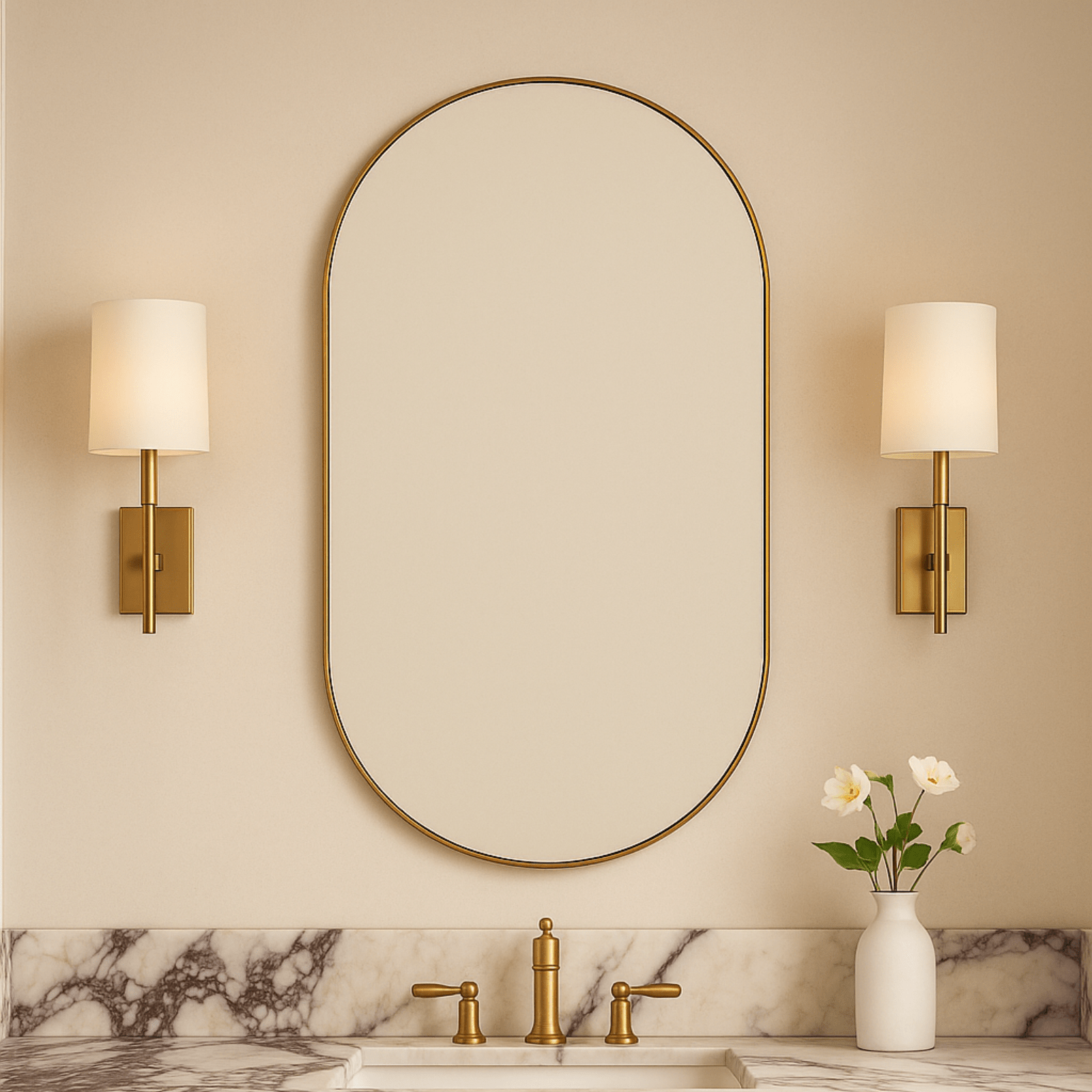 Cristos Mid - century Pill Wall Mirrors GC-0Y040 Chrome 20x30" TEHOME