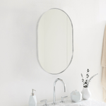 Cristos Mid - century Pill Wall Mirrors GC-0Y040 Chrome 20x30" TEHOME