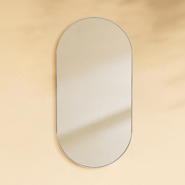 Cristos Mid - century Pill Wall Mirrors GC-0Y040 Chrome 20x30" TEHOME