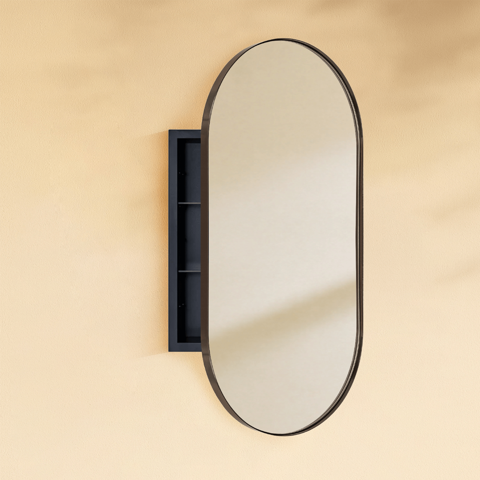 Daisy - Mai Modern Pill Recessed Mount Bathroom Medicine Cabinet with Mirrors GC-00598 Oil Rubbed Bronze 16x33" TEHOME