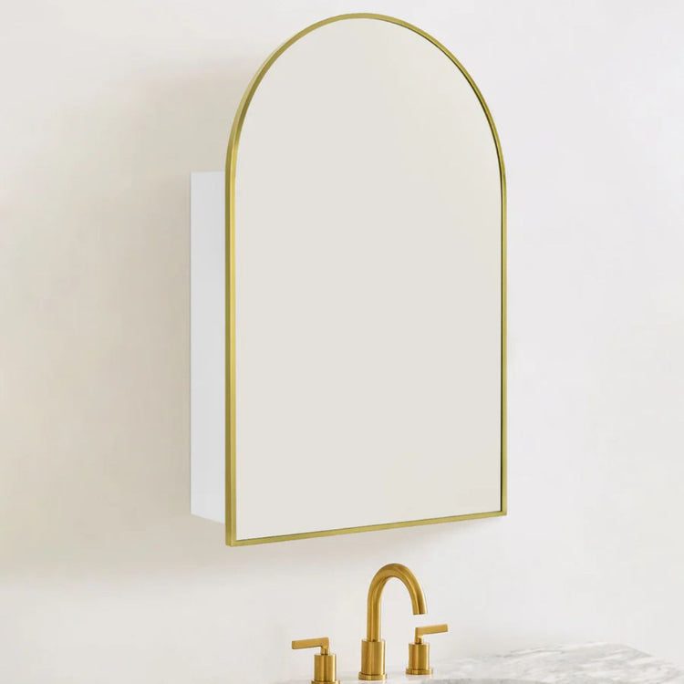 Dake Modern Arch Recessed and Surface Mount Bathroom Medicine Cabinet with Mirrors