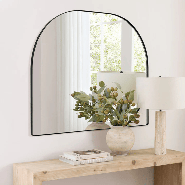 TEHOME Dezerae Arch Black Wall Mirrors Side View1