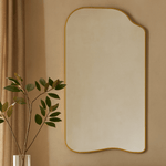 Ellara Modern Irregular Floor Mirrors, 35x65" in Brushed Gold GC-JL0001 Brushed Gold TEHOME