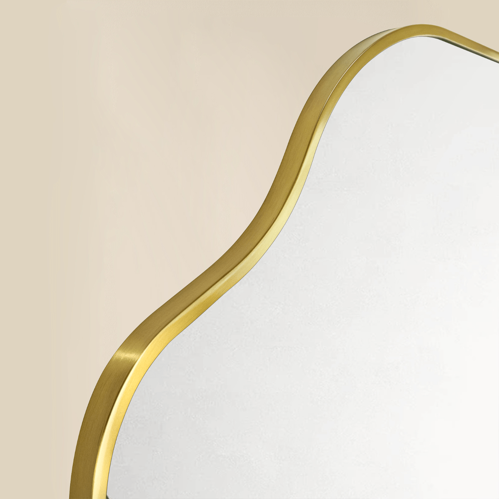 Ellara Modern Irregular Floor Mirrors, 35x65" in Brushed Gold GC-JL0001 Brushed Gold TEHOME