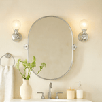 Elysian Farmhouse Pill Bathroom Pivot Mirrors GC-00325 Black 20x30" TEHOME