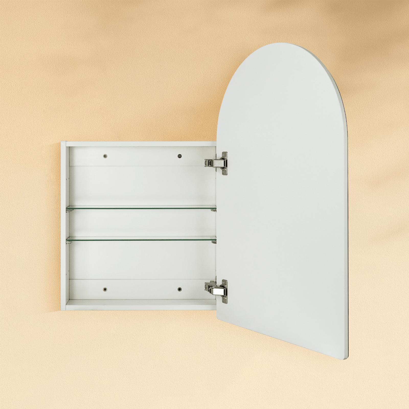Emra Modern Arch Frameless Recessed and Surface Mount Bathroom Medicine Cabinet with Mirrors GC-TC0022 White 20x30" TEHOME