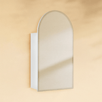 Emra Modern Arch Frameless Recessed and Surface Mount Bathroom Medicine Cabinet with Mirrors GC-TC0021 White 16x28" TEHOME