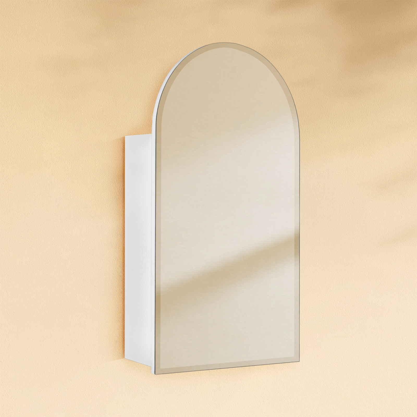 Emra Modern Arch Frameless Recessed and Surface Mount Bathroom Medicine Cabinet with Mirrors GC-TC0021 White 16x28" TEHOME