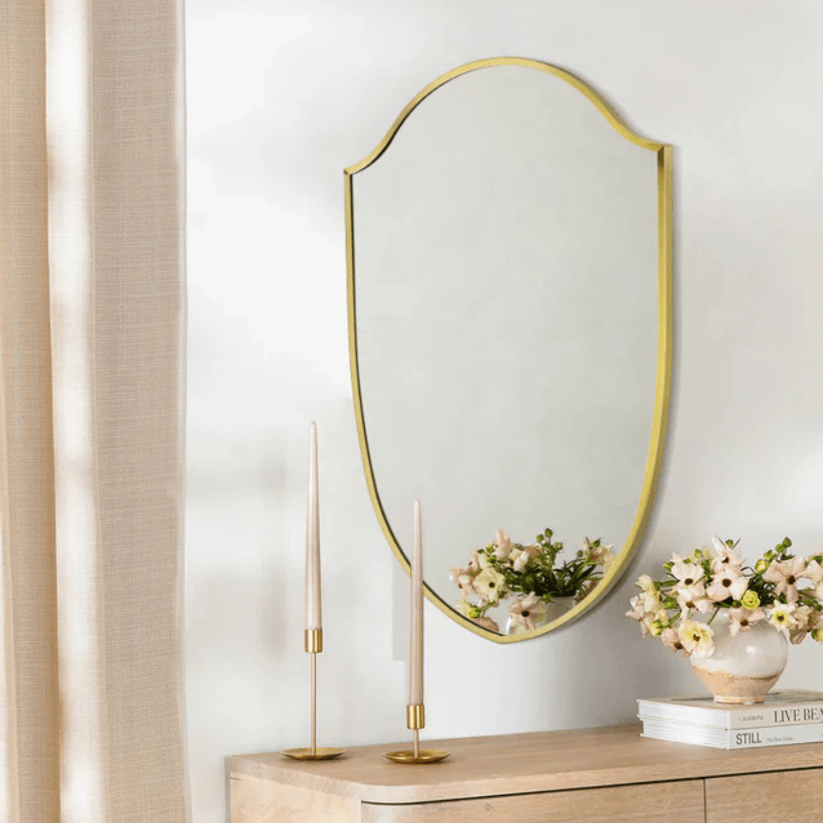 Faus Modern Irregular Wall Mirrors GC-XY012 Brushed Gold 20x30" TEHOME