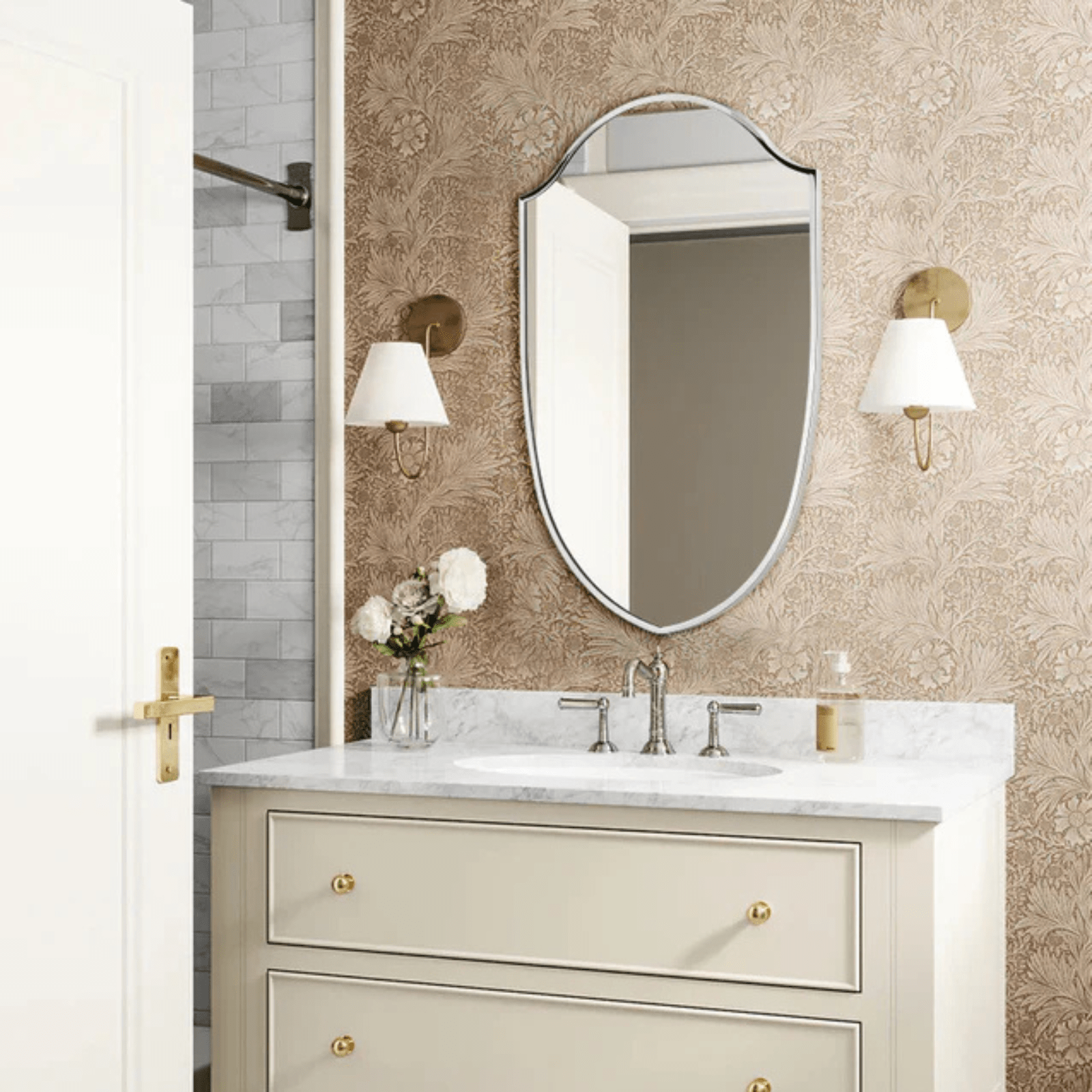 Faus Modern Irregular Wall Mirrors GC-XY012 Brushed Gold 20x30" TEHOME