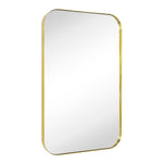 Bellara Mid - Century Rectangle Large Wall Mirrors with Rounded Corners GC-0Y143 Brushed Gold 30x40" TEHOME