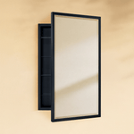 Haddison Modern Rectangle Recessed Mount Bathroom Medicine Cabinet with Mirrors GC-00176 Brushed Nickel 16x24" TEHOME