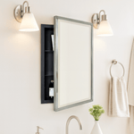 Haddison Modern Rectangle Recessed Mount Bathroom Medicine Cabinet with Mirrors GC-00178 Brushed Gold 16x24" TEHOME