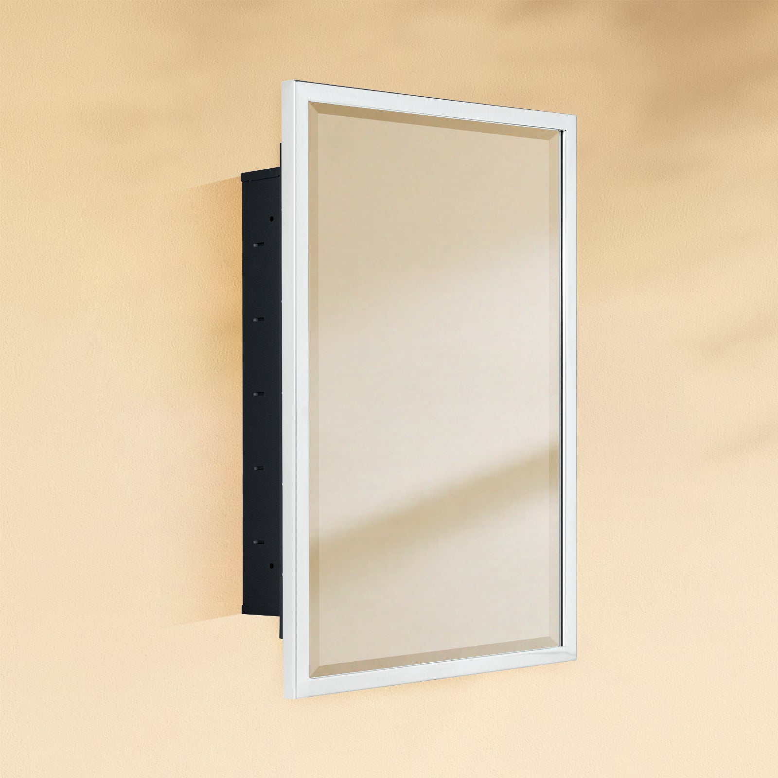 TEHOME Haddison Modern Rectangle Recessed Mount Bathroom Medicine Cabinet with Beveled Mirrors, 16"x24"