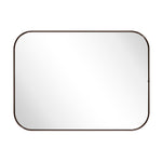 Lucia Contemporary Rounded Rectangular Framed Wall Mounted Bathroom Vanity Mirror GC-0Y309 Brushed Gold 30x40" TEHOME