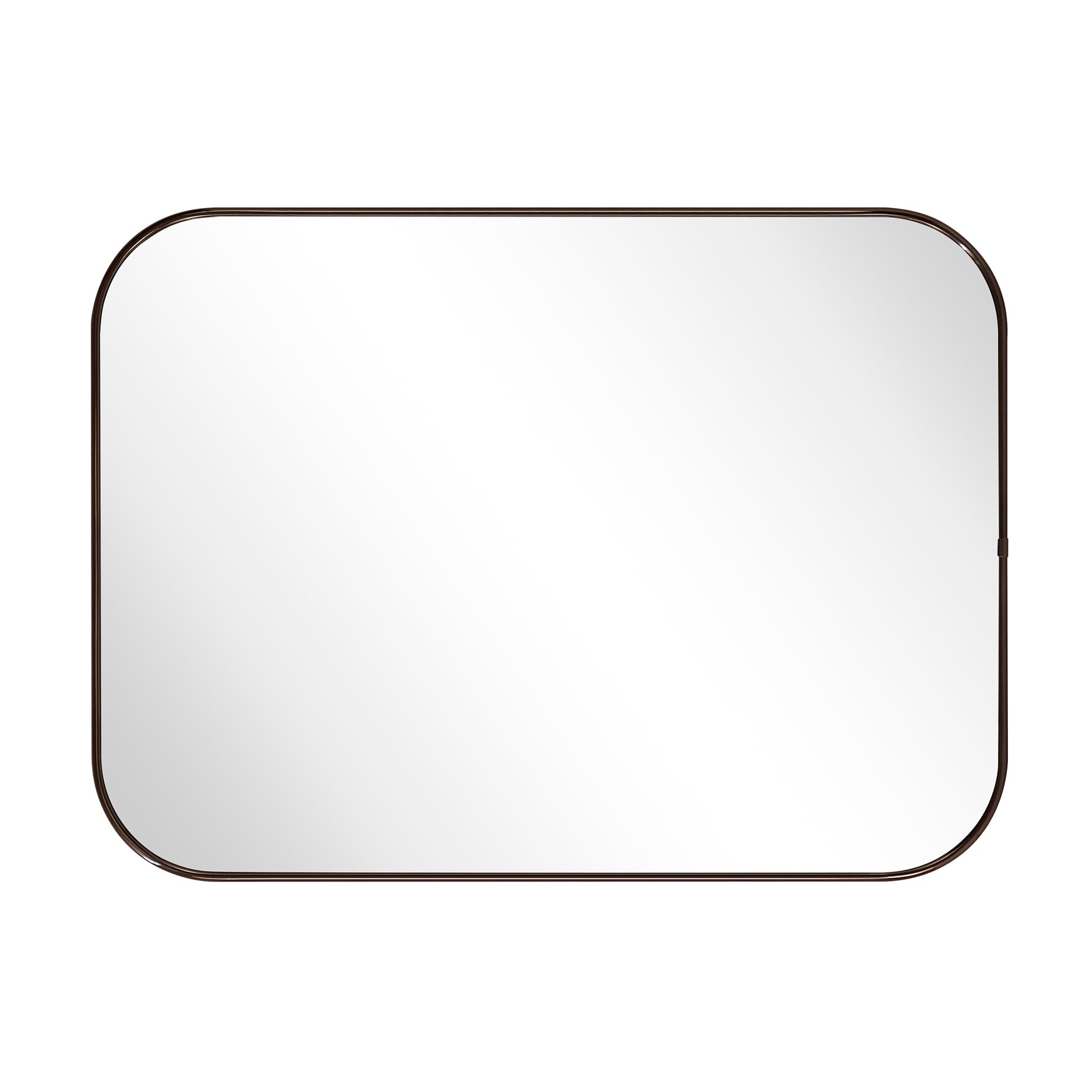 Lucia Contemporary Rounded Rectangular Framed Wall Mounted Bathroom Vanity Mirror GC-0Y309 Brushed Gold 30x40" TEHOME