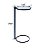 Alto C Shaped Side Table with Glass Top GC-00796 Brushed Gold DIA10" TEHOME