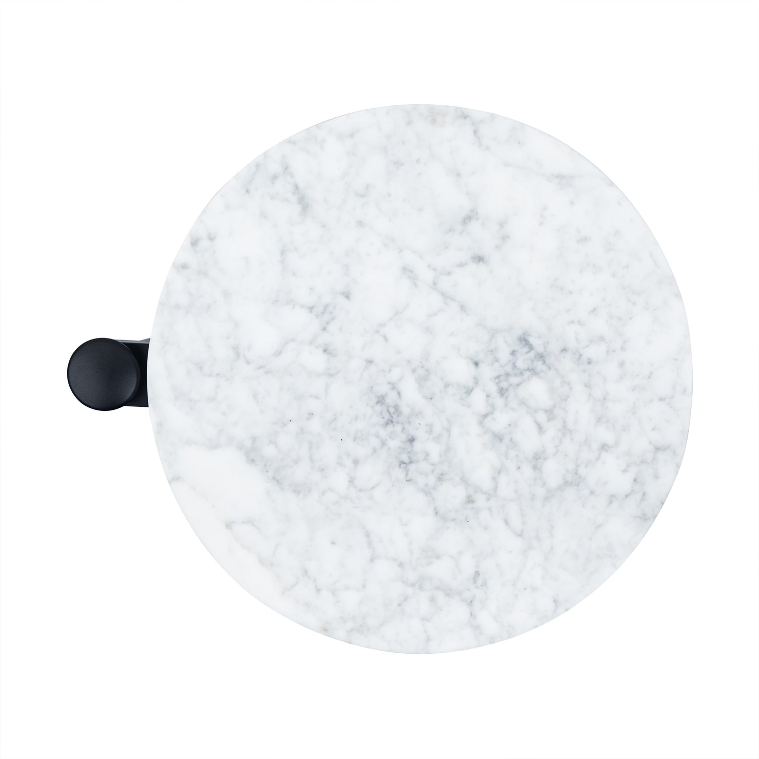 Alto C Shaped Side Table with Marble Top GC-00797 Black DIA10" TEHOME