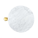 Alto C Shaped Side Table with Marble Top GC-00798 Brushed Gold DIA10" TEHOME