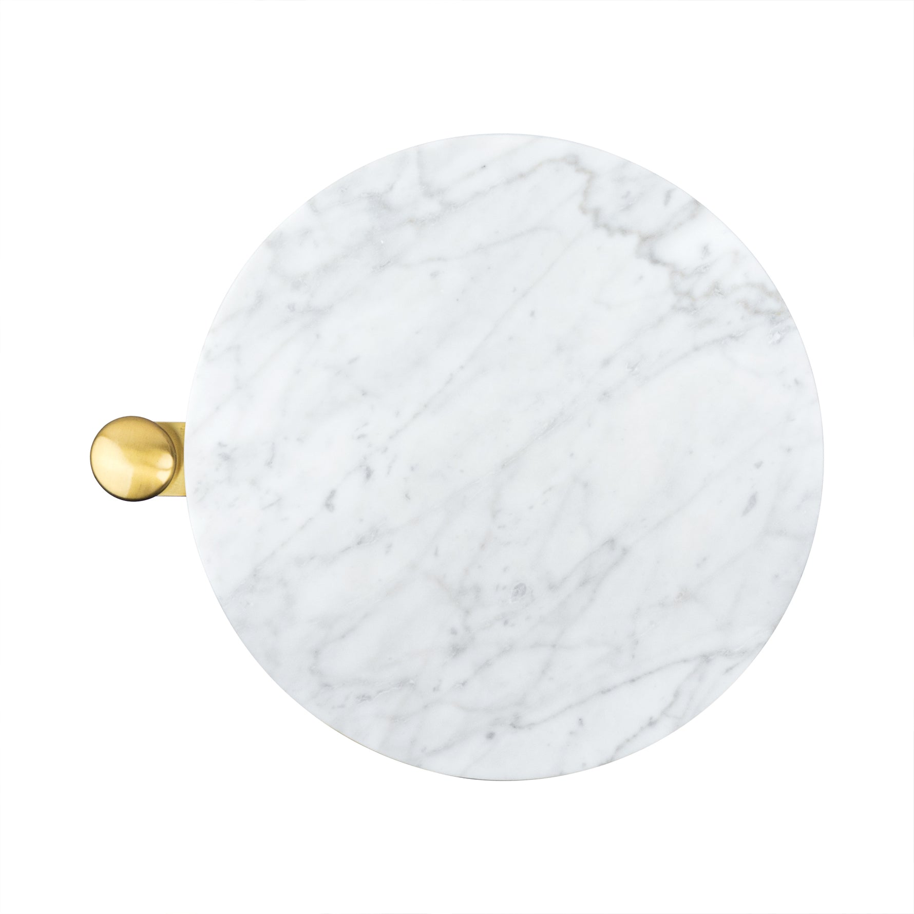 Alto C Shaped Side Table with Marble Top GC-00798 Brushed Gold DIA10" TEHOME