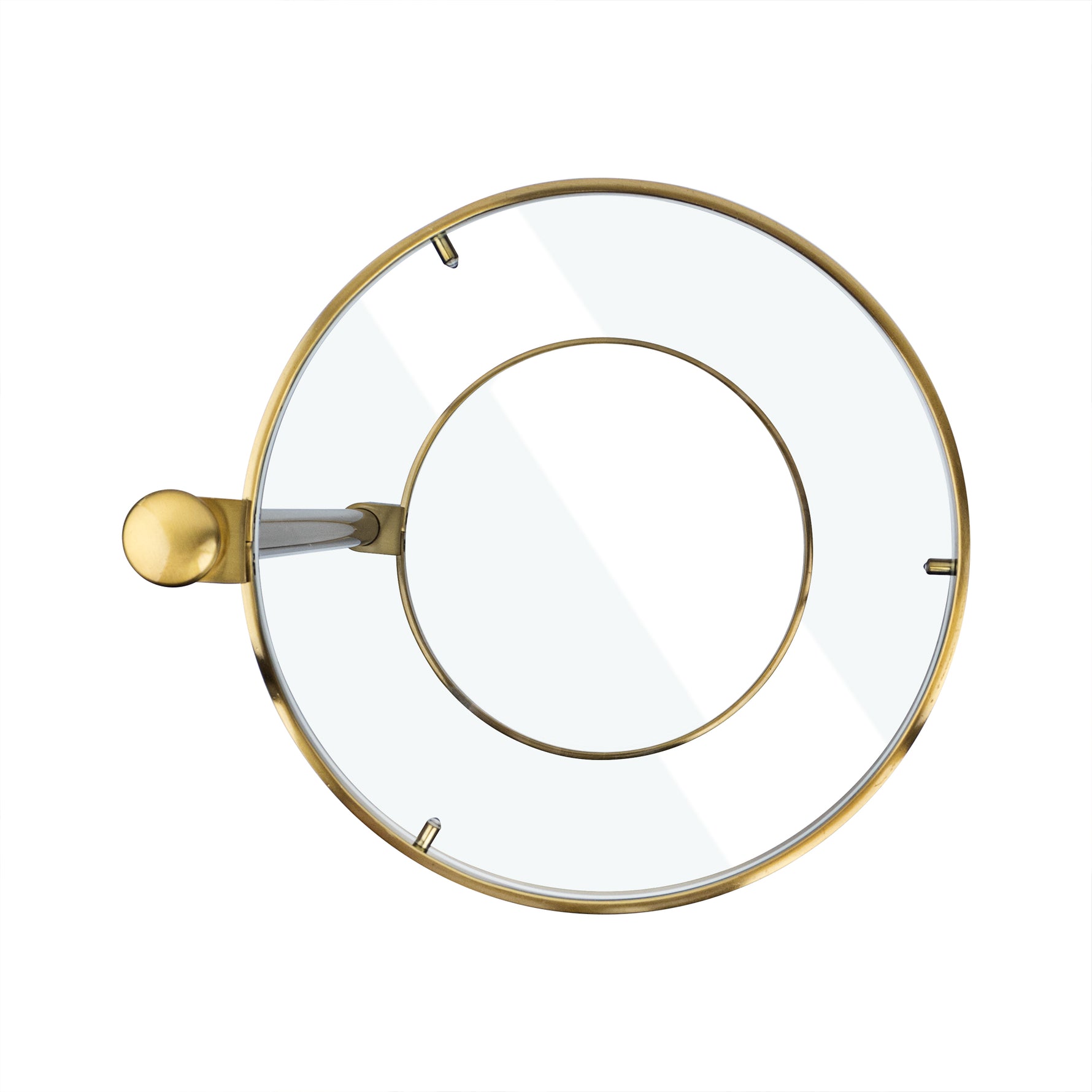 Alto C Shaped Side Table with Glass Top GC-00796 Brushed Gold DIA10" TEHOME