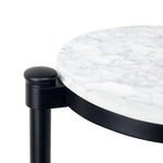 Alto C Shaped Side Table with Marble Top GC-00797 Black DIA10" TEHOME