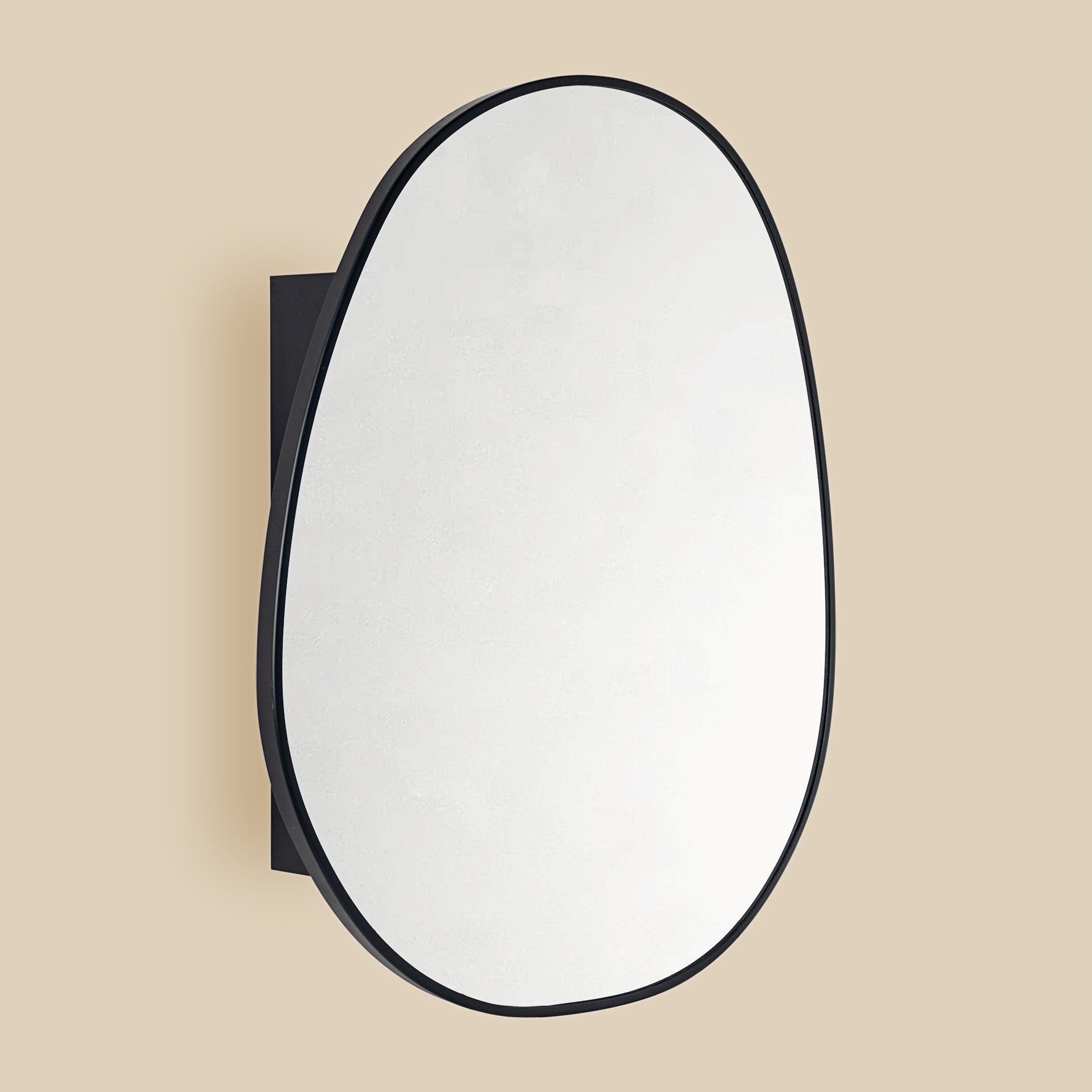 Casa Modern Irregular Surface Mount Bathroom Medicine Cabinet with Mirrors, 24x28" in Black GC-XB0025 Black TEHOME