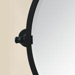 Javel Farmhouse Oval Bathroom Pivot Mirrors, 23x26" in Black GC-00129 TEHOME