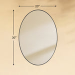 TEHOME Javell Black20x30 Modern Oval Wall Mirrors Front View Size