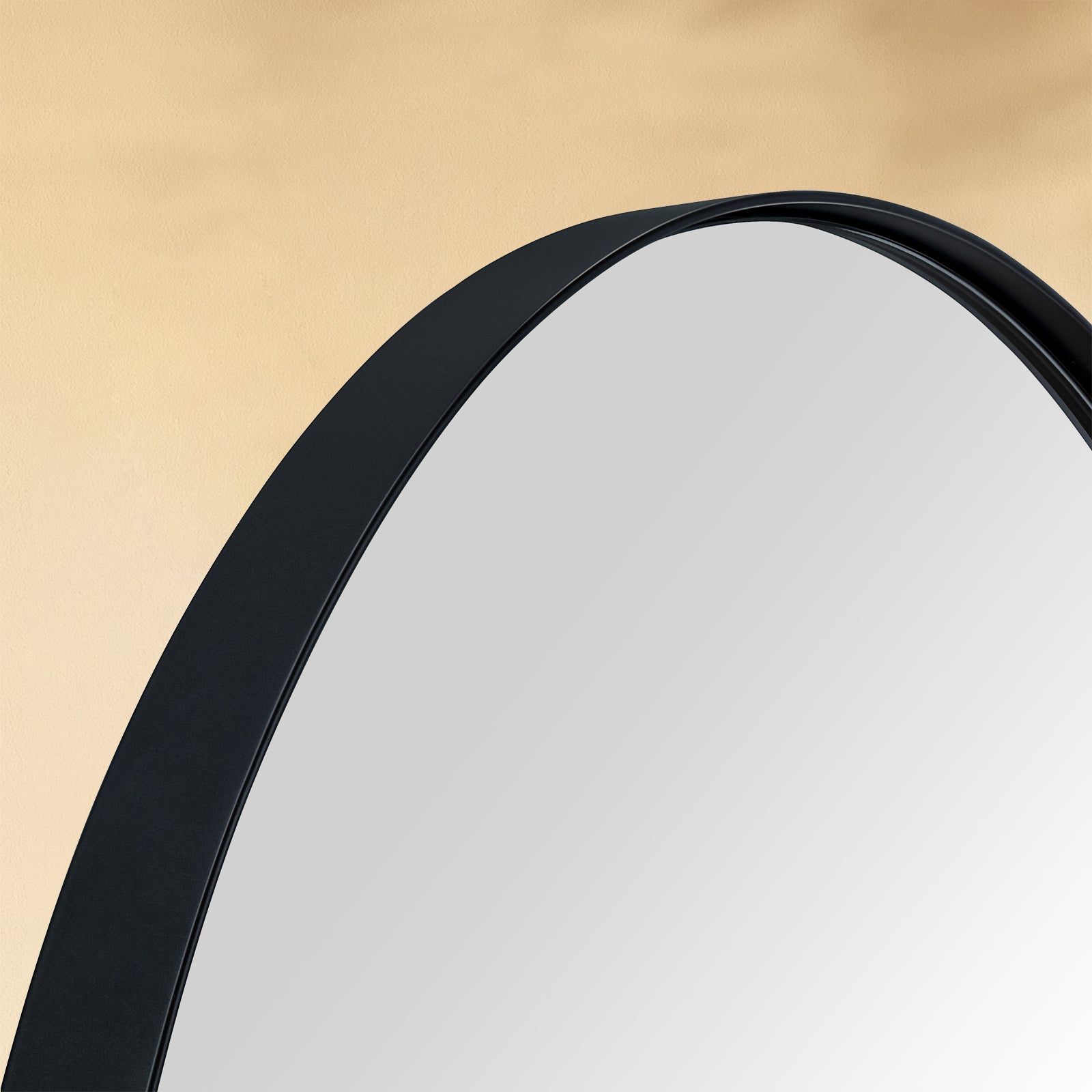 TEHOME Javell Black Modern Oval Wall Mirrors Detail View1