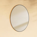 TEHOME Javell Black Modern Oval Wall Mirrors Front View