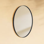 TEHOME Javell Black Modern Oval Wall Mirrors Side View
