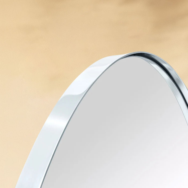 TEHOME Javell Chrome Modern Oval Wall Mirrors Detail View