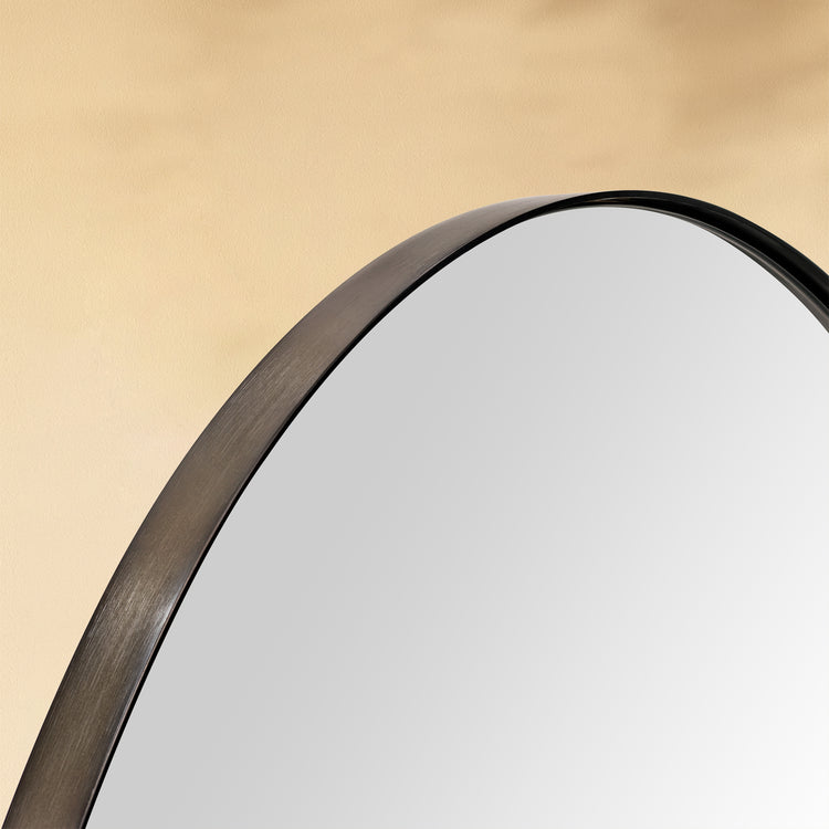 TEHOME Javell Oil Rubbed Bronze Modern Oval Wall Mirrors Detail View