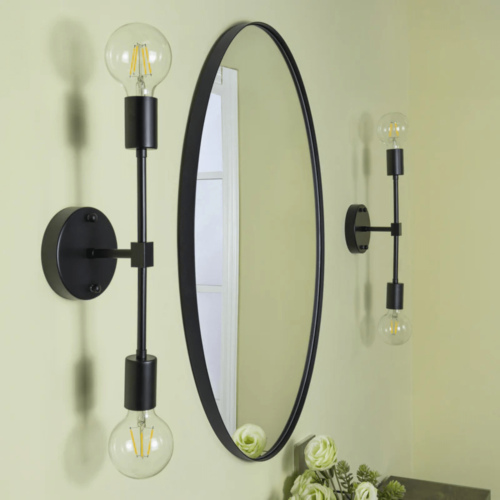 Javell Modern Oval Wall Mirrors GC-0Y122 Oil Rubbed Bronze 20x30" TEHOME