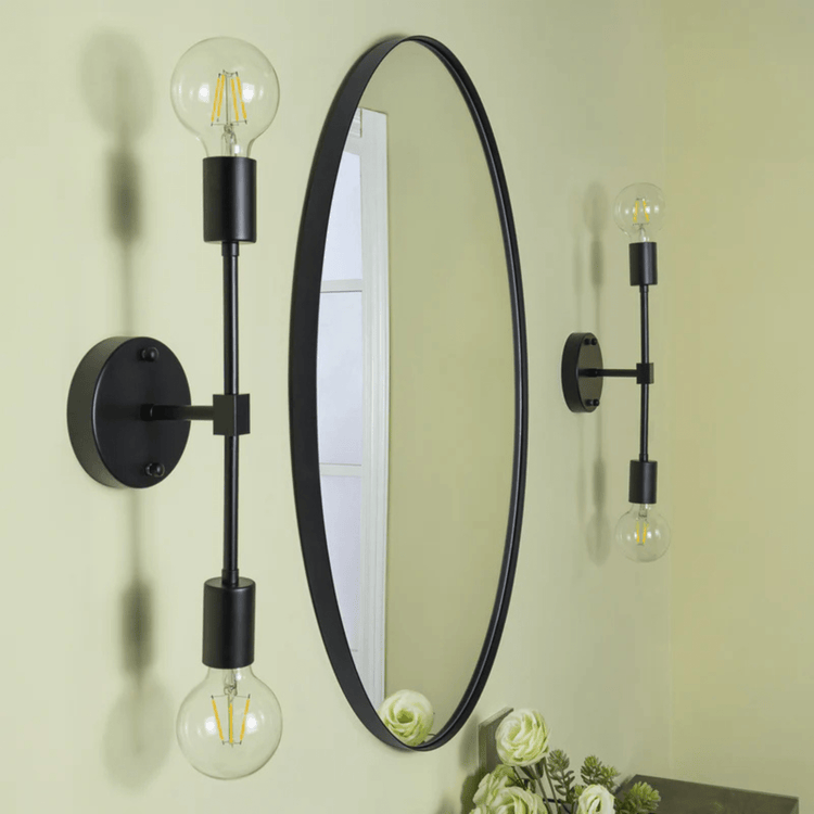 Javell Modern Oval Wall Mirrors GC-0Y122 Black 20x30" TEHOME
