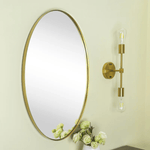 Javell Modern Oval Wall Mirrors GC-0Y007 Brushed Gold 20x30" TEHOME