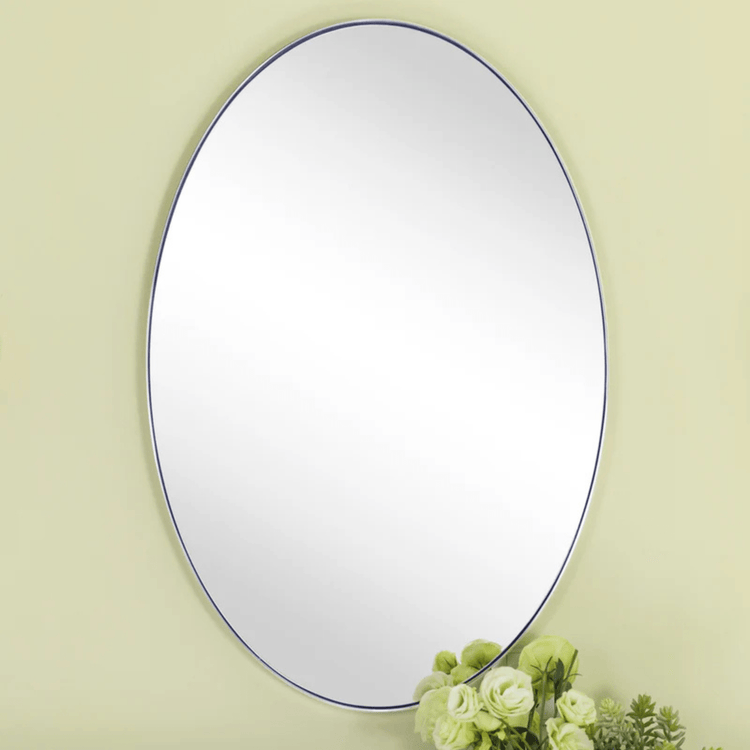Javell Modern Oval Wall Mirrors GC-0Y007 Brushed Nickel 20x30" TEHOME