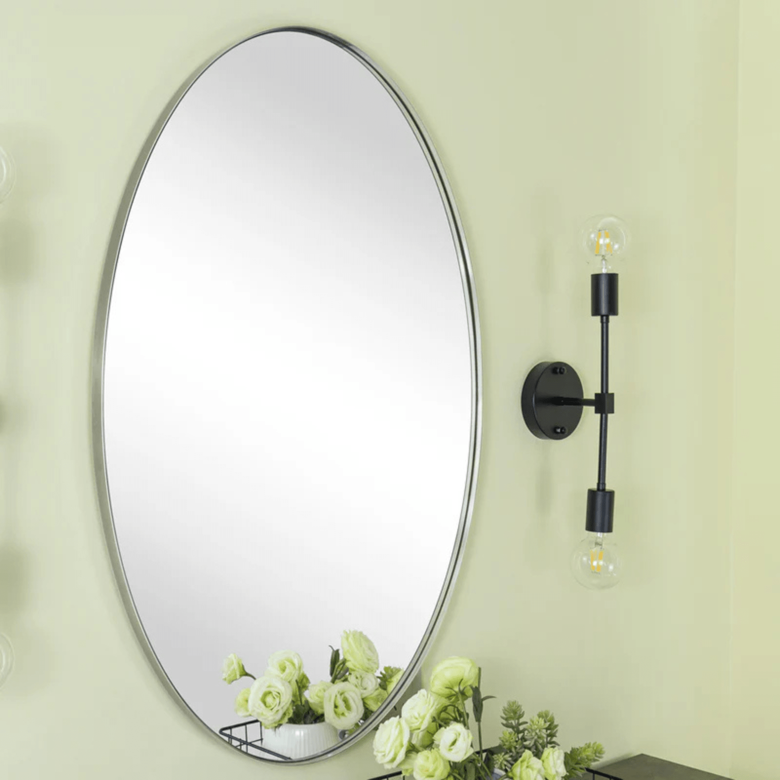 Javell Modern Oval Wall Mirrors GC-0Y007 Brushed Gold 20x30" TEHOME
