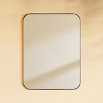 TEHOME Josilyn Black 36x48 Mid-Century Rectangle Wall Mirrors with Rounded Corners Front View