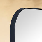 TEHOME Josilyn Black Mid-Century Rectangle Wall Mirrors with Rounded Corners Detail View1