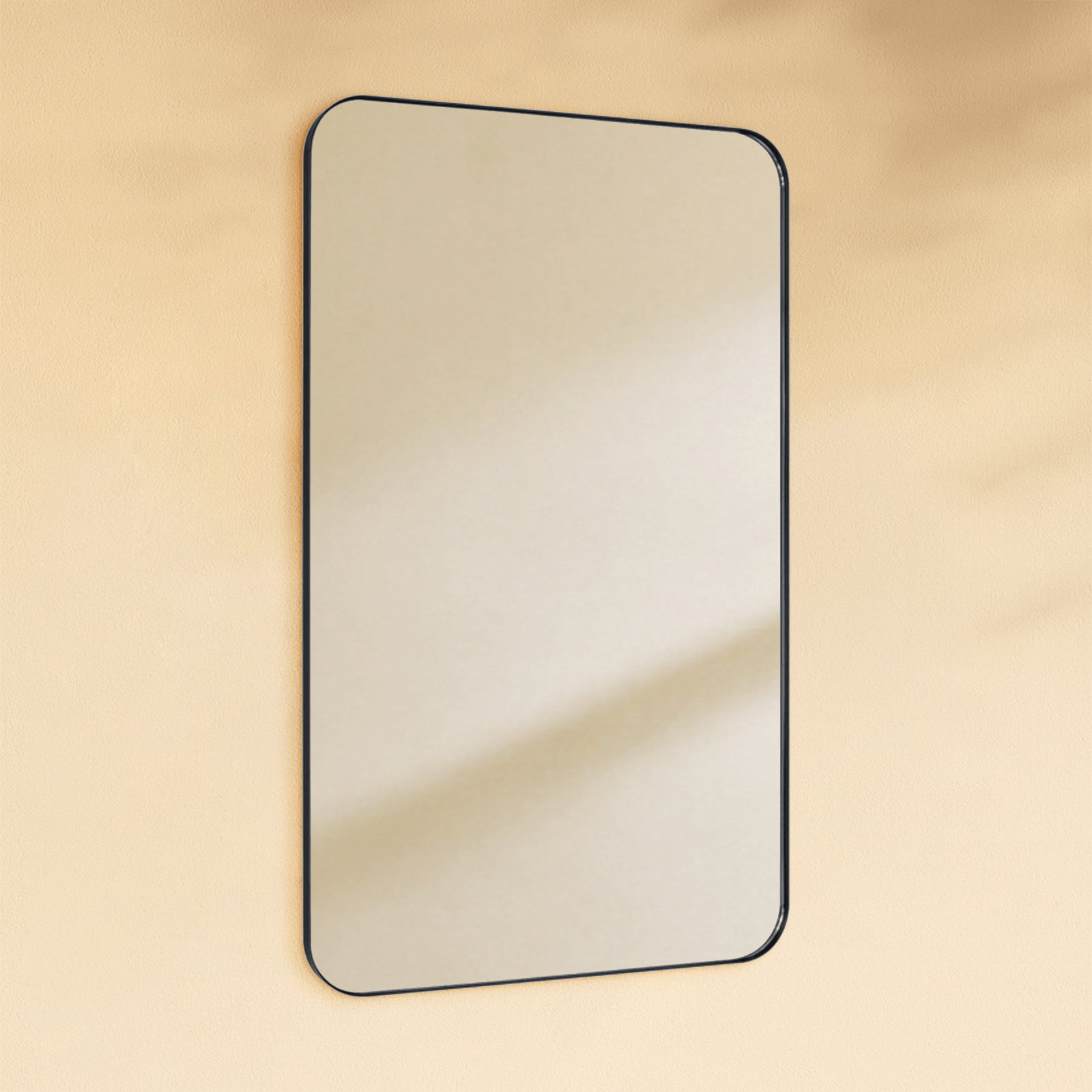 Josilyn Mid - Century Rectangle Wall Mirrors with Rounded Corners GC-0Y010 Brushed Gold 22x30" TEHOME