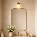 Josilyn Mid - Century Rectangle Wall Mirrors with Rounded Corners GC-0Y010 Brushed Gold 22x30" TEHOME