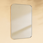 Josilyn Mid - Century Rectangle Wall Mirrors with Rounded Corners GC-0Y011 Brushed Nickel 22x30" TEHOME