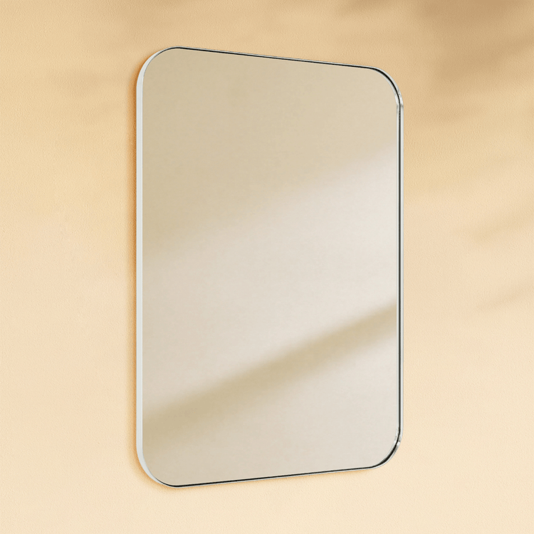 Josilyn Mid - Century Rectangle Wall Mirrors with Rounded Corners GC-0Y012 Chrome 22x30" TEHOME