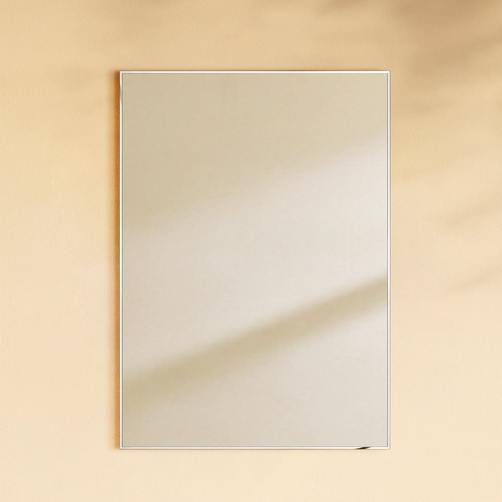 TEHOME Kessie 20x28" Chrome Modern Rectangle Bathroom Mirrors Front View