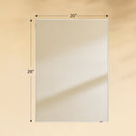 TEHOME Kessie 20x28" Chrome Modern Rectangle Bathroom Mirrors Front View Size