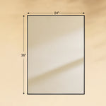 TEHOME Kessie 24x36" Black Modern Rectangle Bathroom Mirrors Front View Size