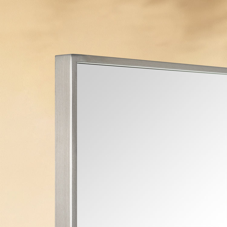 TEHOME Kessie Brushed Nickel Modern Rectangle Bathroom Mirrors Detail View1